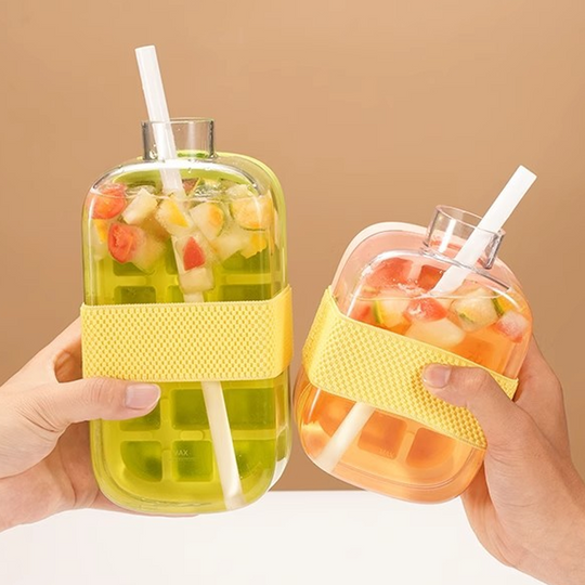 2-in-1 Ice Cube Maker Water Bottle Built-In Ice Tray, Food-Grade Silicone, Bpa-Free. Make Ice & Store Water In One Bottle – Ideal For Gym, Office & Travel! ‍♂