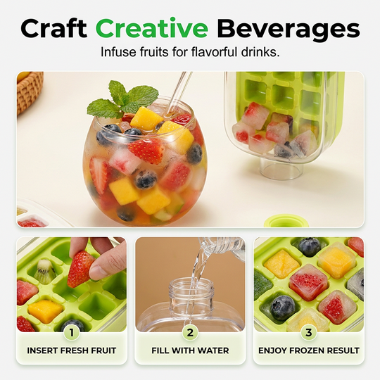 2-in-1 Ice Cube Maker Water Bottle Built-In Ice Tray, Food-Grade Silicone, Bpa-Free. Make Ice & Store Water In One Bottle – Ideal For Gym, Office & Travel! ‍♂