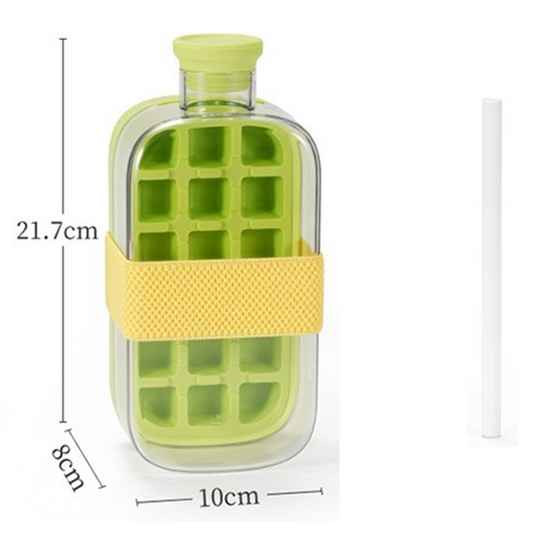 2-in-1 Ice Cube Maker Water Bottle Built-In Ice Tray, Food-Grade Silicone, Bpa-Free. Make Ice & Store Water In One Bottle – Ideal For Gym, Office & Travel! ‍♂