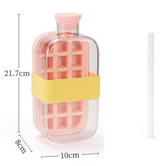 2-in-1 Ice Cube Maker Water Bottle Built-In Ice Tray, Food-Grade Silicone, Bpa-Free. Make Ice & Store Water In One Bottle – Ideal For Gym, Office & Travel! ‍♂