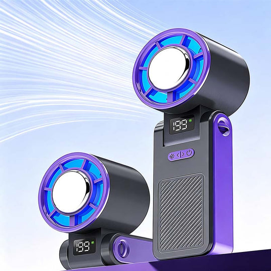 Foldable Handheld Cooling Fan with LED Display