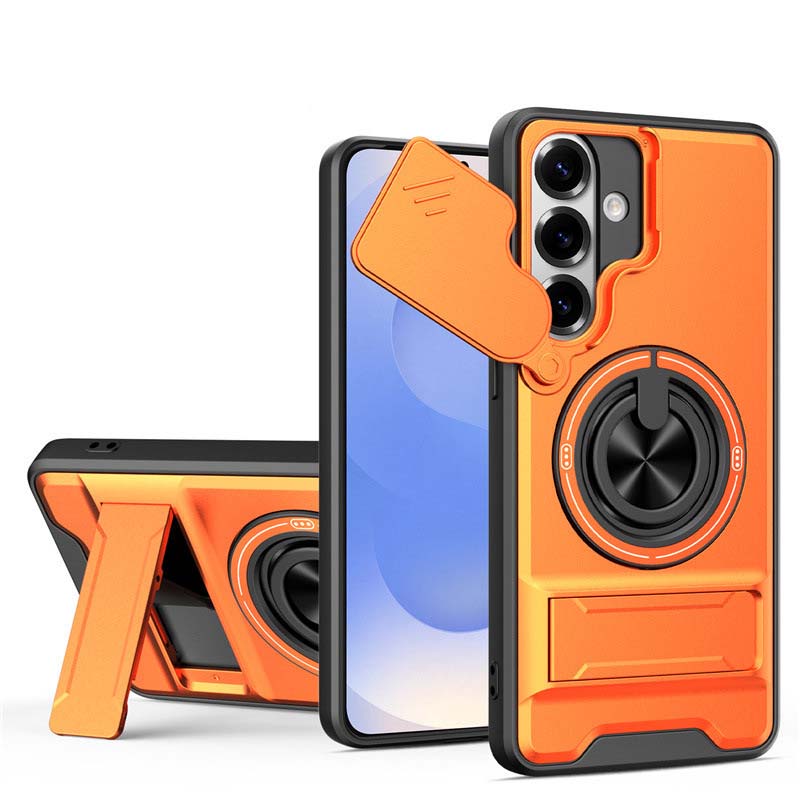 Samsung Phone Case – Heavy-duty with camera cover & ring stand – Shockproof, precise cutouts & 360° rotating grip – all-around protection 🔒