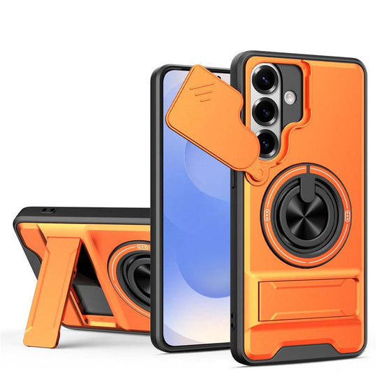 Samsung Phone Case – Heavy-duty with camera cover & ring stand – Shockproof, precise cutouts & 360° rotating grip – all-around protection 🔒