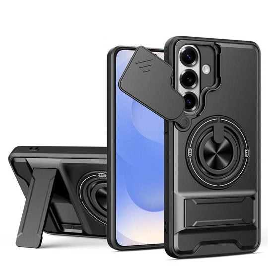 Samsung Phone Case – Heavy-duty with camera cover & ring stand – Shockproof, precise cutouts & 360° rotating grip – all-around protection 🔒