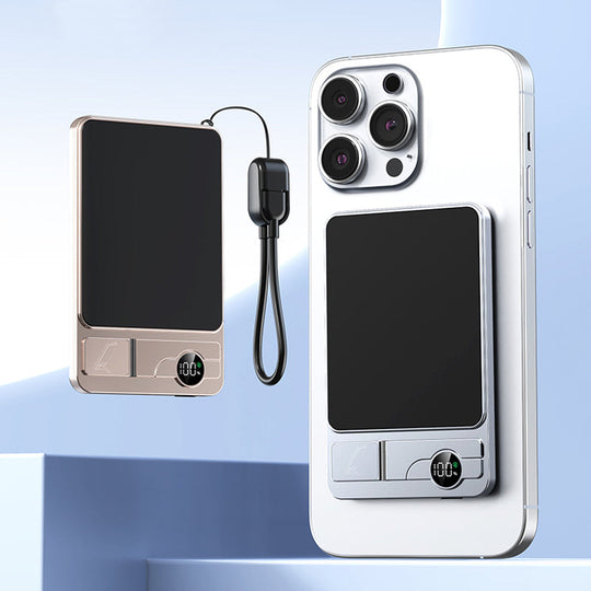 LIMITED-TIME 30% OFF!  3-in-1 Magnetic Portable Charger – Wireless, Built-in Stand, Slim