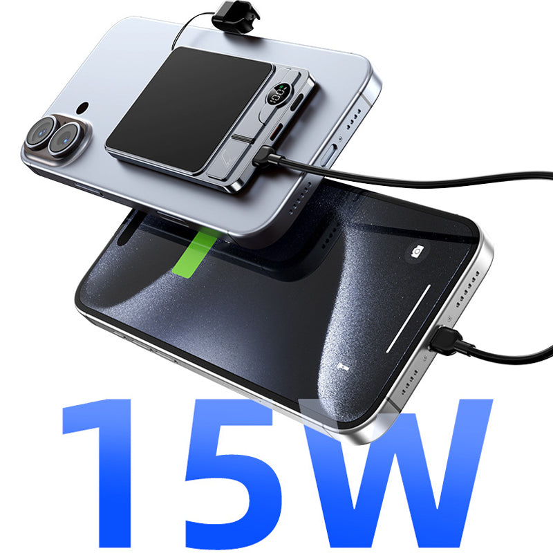 LIMITED-TIME 30% OFF!  3-in-1 Magnetic Portable Charger – Wireless, Built-in Stand, Slim