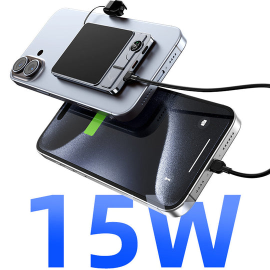 LIMITED-TIME 30% OFF!  3-in-1 Magnetic Portable Charger – Wireless, Built-in Stand, Slim
