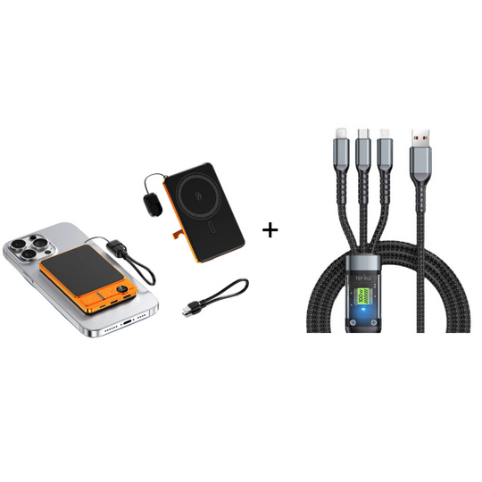 LIMITED-TIME 30% OFF!  3-in-1 Magnetic Portable Charger – Wireless, Built-in Stand, Slim