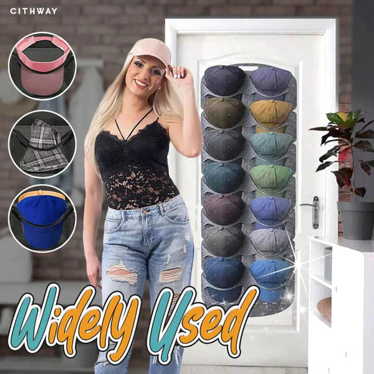🥳2026 HOT SALE🥳💞50K+ SOLD!🎩🧢 50% OFF! Hanging Hat Rack with 14 Pockets – Keeps hats in shape, no creases. Space‑saving, easy to hang. Perfect for caps & sun hats! 🏠✨