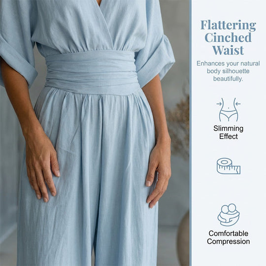 👗✨Effortless Elegance – Women's V-Neck High Waist Wide Leg Jumpsuit💫