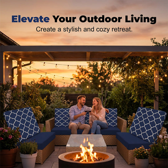 Patio Sofa Cushion Cover – Stretch, Water-Resistant