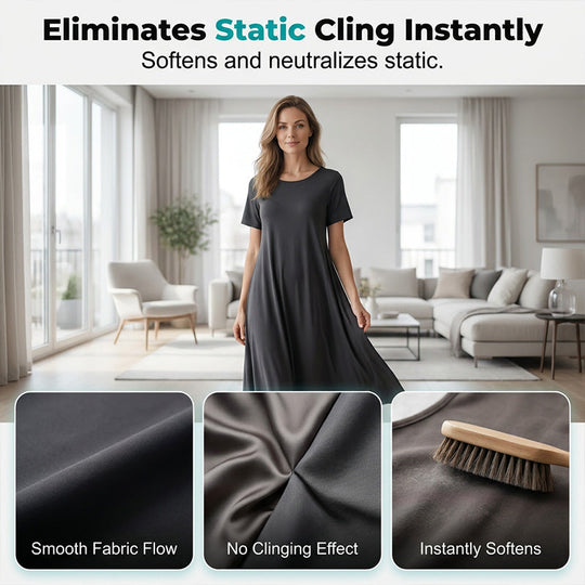 Instant wrinkle release – no iron, travel-ready, static-free & fresh.