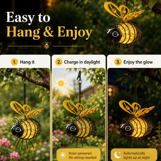 Solar-Powered Hanging Bee Light