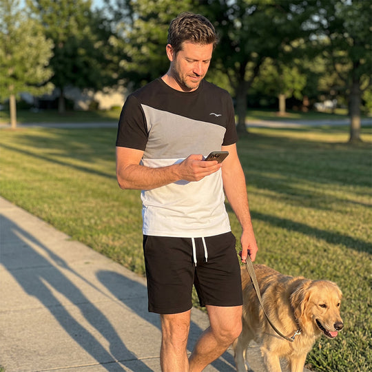 📢📢50% OFF !! ⏰Men Color-Block T-Shirt and Shorts Set