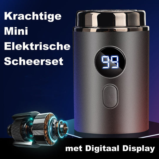 Mini Electric Shaver – 18 Blades, 3D Floating Heads & LED Display – Wet/Dry, Quiet & Travel-Ready