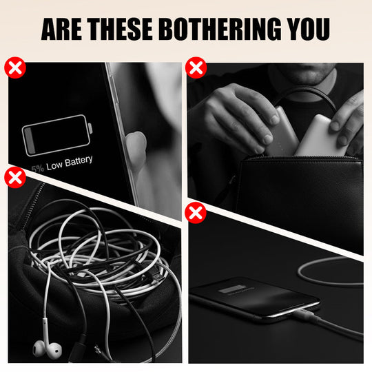On-the-Go Mini Power Bank with Rotating Dual Plug