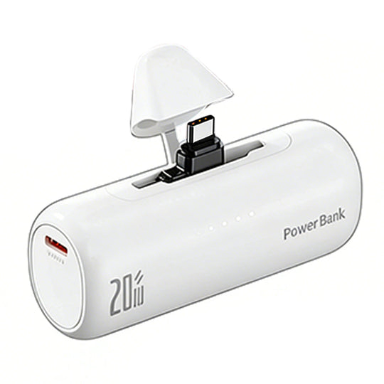 On-the-Go Mini Power Bank with Rotating Dual Plug