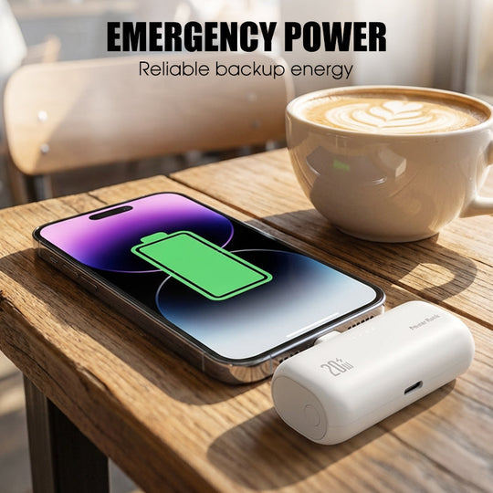 On-the-Go Mini Power Bank with Rotating Dual Plug