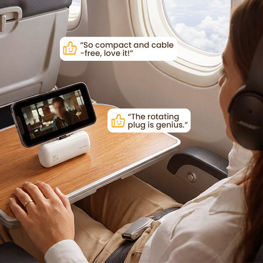 On-the-Go Mini Power Bank with Rotating Dual Plug