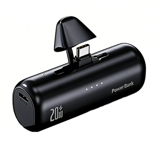 On-the-Go Mini Power Bank with Rotating Dual Plug
