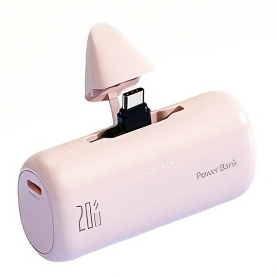 On-the-Go Mini Power Bank with Rotating Dual Plug