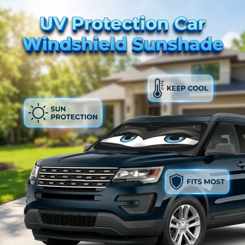 ⏳LIMITED OFFER 35%OFF🌞Fun Eye Car Sunshade 👀☀️ – UV Block, Aluminium Film, Foldable, 130×70cm