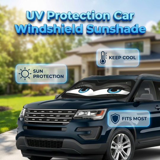 ⏳LIMITED OFFER 35%OFF🌞Fun Eye Car Sunshade 👀☀️ – UV Block, Aluminium Film, Foldable, 130×70cm