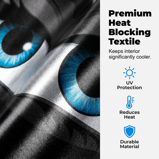 ⏳LIMITED OFFER 35%OFF🌞Fun Eye Car Sunshade 👀☀️ – UV Block, Aluminium Film, Foldable, 130×70cm