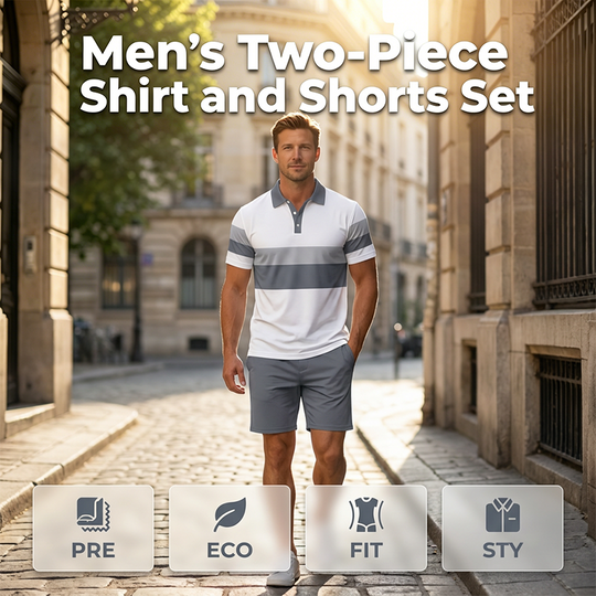 ⏳LAST DAY SALE 50% OFF !!📢Men's Two-Piece Shirt and Shorts Set