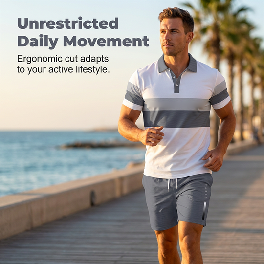 ⏳LAST DAY SALE 50% OFF !!📢Men's Two-Piece Shirt and Shorts Set