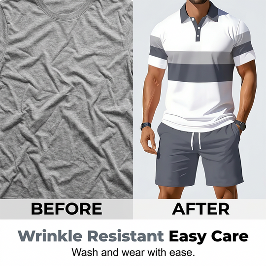 ⏳LAST DAY SALE 50% OFF !!📢Men's Two-Piece Shirt and Shorts Set