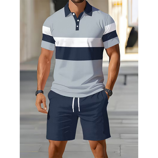 ⏳LAST DAY SALE 50% OFF !!📢Men's Two-Piece Shirt and Shorts Set