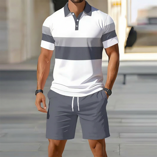 ⏳LAST DAY SALE 50% OFF !!📢Men's Two-Piece Shirt and Shorts Set