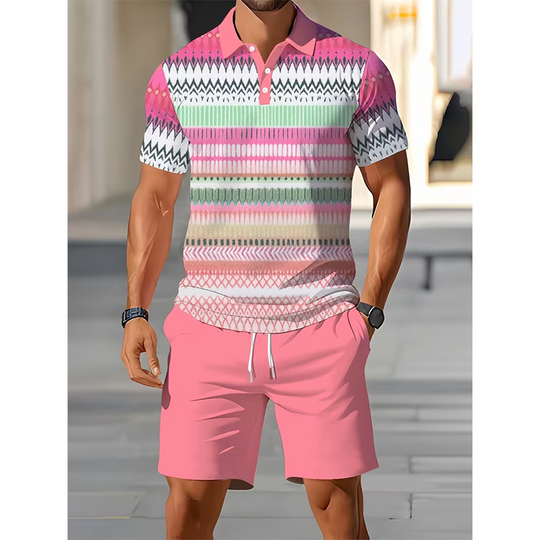 ⏳LAST DAY SALE 50% OFF !!📢Men's Two-Piece Shirt and Shorts Set