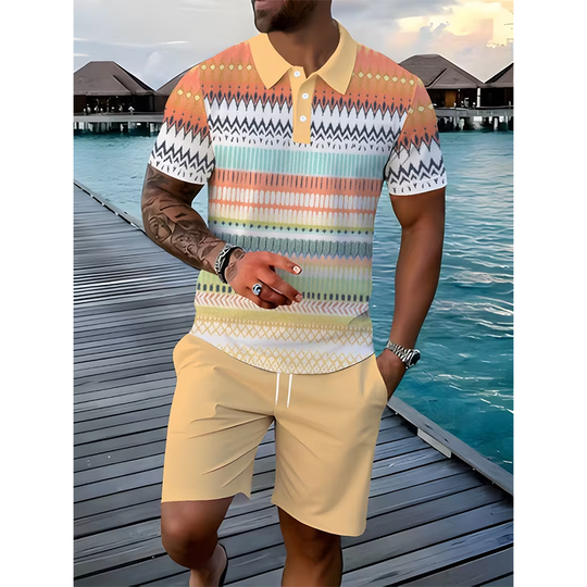 ⏳LAST DAY SALE 50% OFF !!📢Men's Two-Piece Shirt and Shorts Set