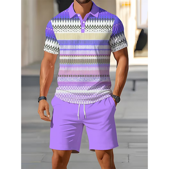 ⏳LAST DAY SALE 50% OFF !!📢Men's Two-Piece Shirt and Shorts Set