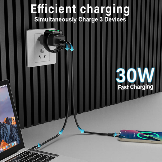 TOPADRE 3-in-1 Magnetic Wireless PD USB-C Apple watch Wall Charger Block
