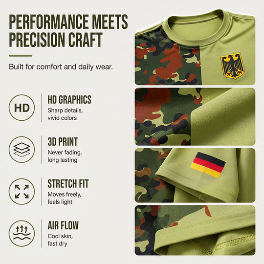 Men's Camouflage Patchwork Crewneck T-Shirt