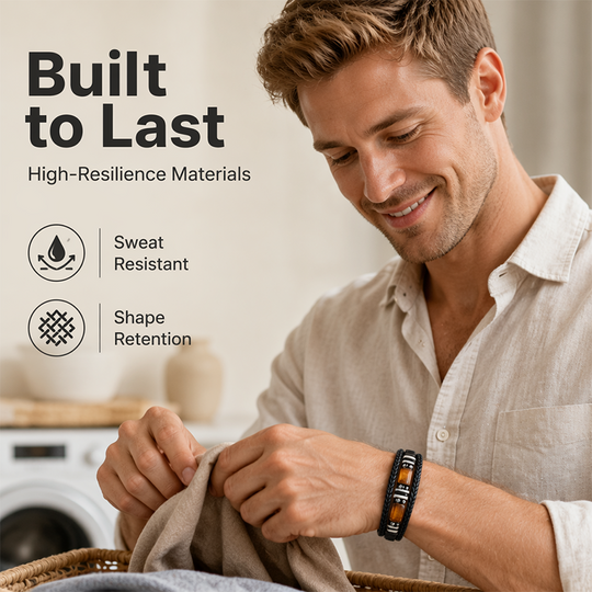 ⏳🔥LIMITED-TIME 30% OFF! ⏰🧵 Braided PU Leather Bracelet for Men & Women – Tiger Eye Stone, Unisex, Layered Design ✨