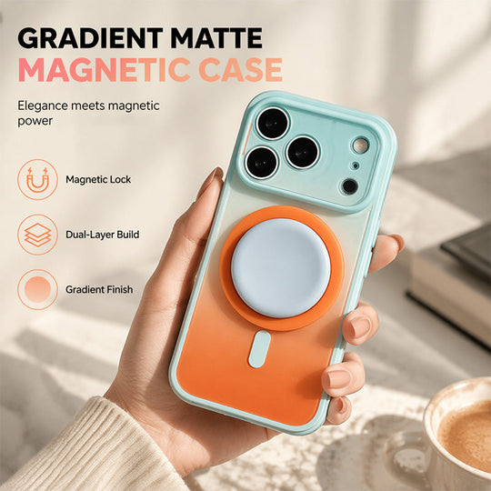 🧲 Magnetic Gradient Phone Case with Built-in Stand – Strong magnet, gradient design & adjustable stand – Perfect for hands-free viewing & daily protection ✨