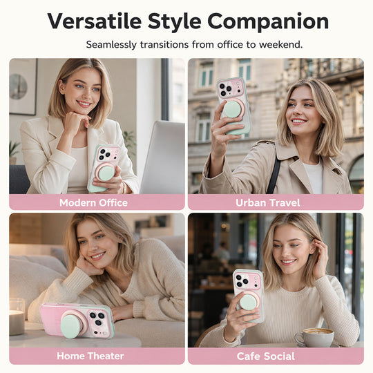🧲 Magnetic Gradient Phone Case with Built-in Stand – Strong magnet, gradient design & adjustable stand – Perfect for hands-free viewing & daily protection ✨