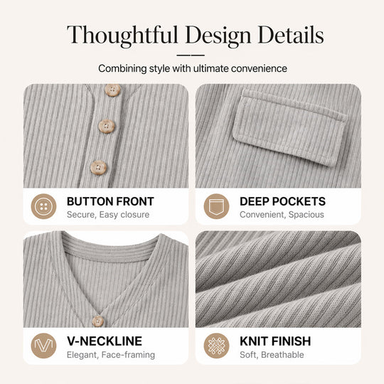 Women's V-Neck Vertical Stripe Knit Dress