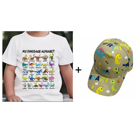 Kids Dinosaur Alphabet Graphic T-Shirt