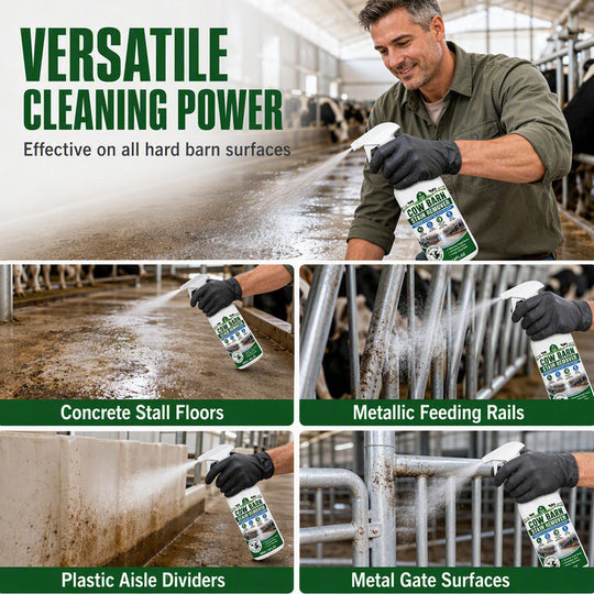 🥳2026 HOT SALE🥳💞50K+ SOLD!🐄✨Barn Stain Remover Spray – Professional‑strength formula removes dirt, stains & buildup. Freshens barns & farm surfaces – just spray & wipe! 🧹💪