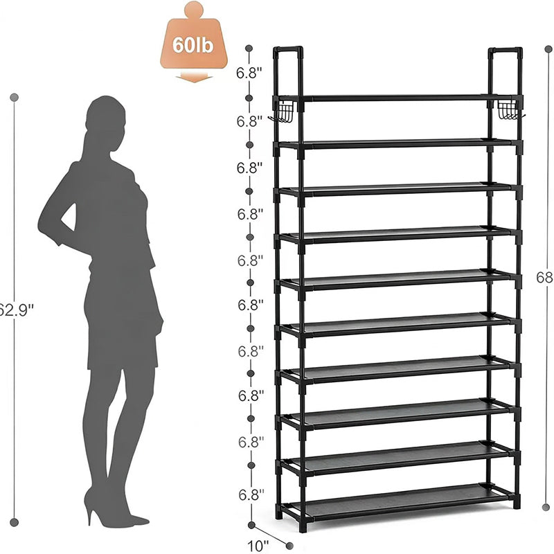 10-Tier Vertical Shoe Rack Organizer