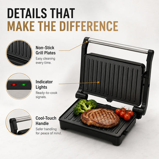 ⏰ LIMITED TIME 40% OFF! 🔥Electric Sandwich Press and Panini Maker with 180-Degree Flat Grill