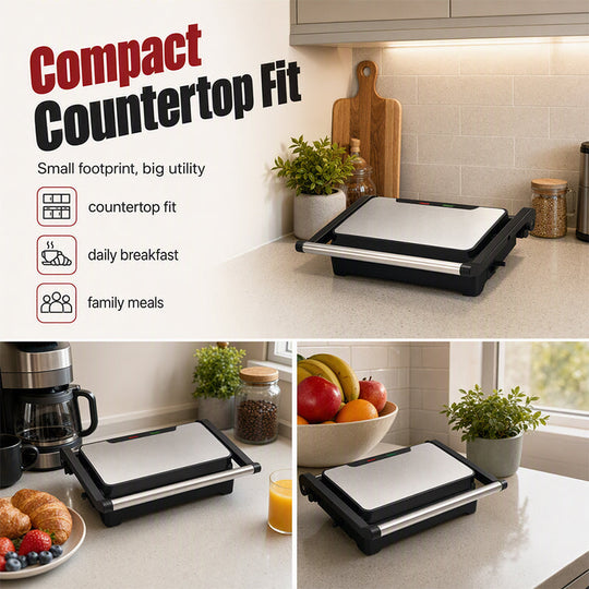 ⏰ LIMITED TIME 40% OFF! 🔥Electric Sandwich Press and Panini Maker with 180-Degree Flat Grill