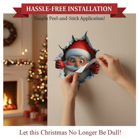Early Christmas Sale – 50% OFF!! 🎁 "Santa’s Surprise" 3D Wall Decals