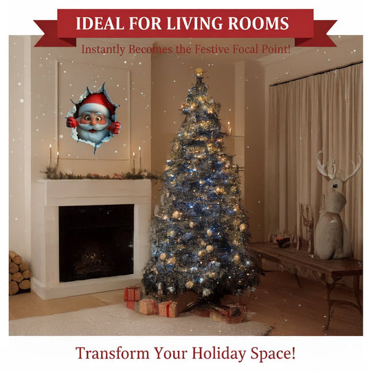 Early Christmas Sale – 50% OFF!! 🎁 "Santa’s Surprise" 3D Wall Decals
