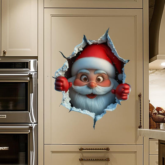 Early Christmas Sale – 50% OFF!! 🎁 "Santa’s Surprise" 3D Wall Decals